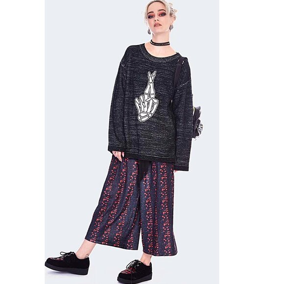 JAWBREAKER crossed skeleton fingers relaxed fit sweater - Picture 2 of 10